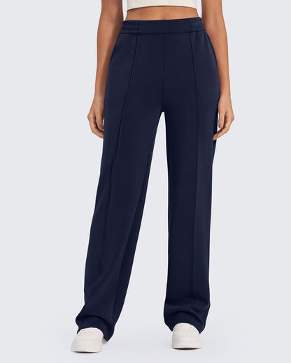 Pantalones elegantes cortos Smoofit holgados de talle alto con elástico