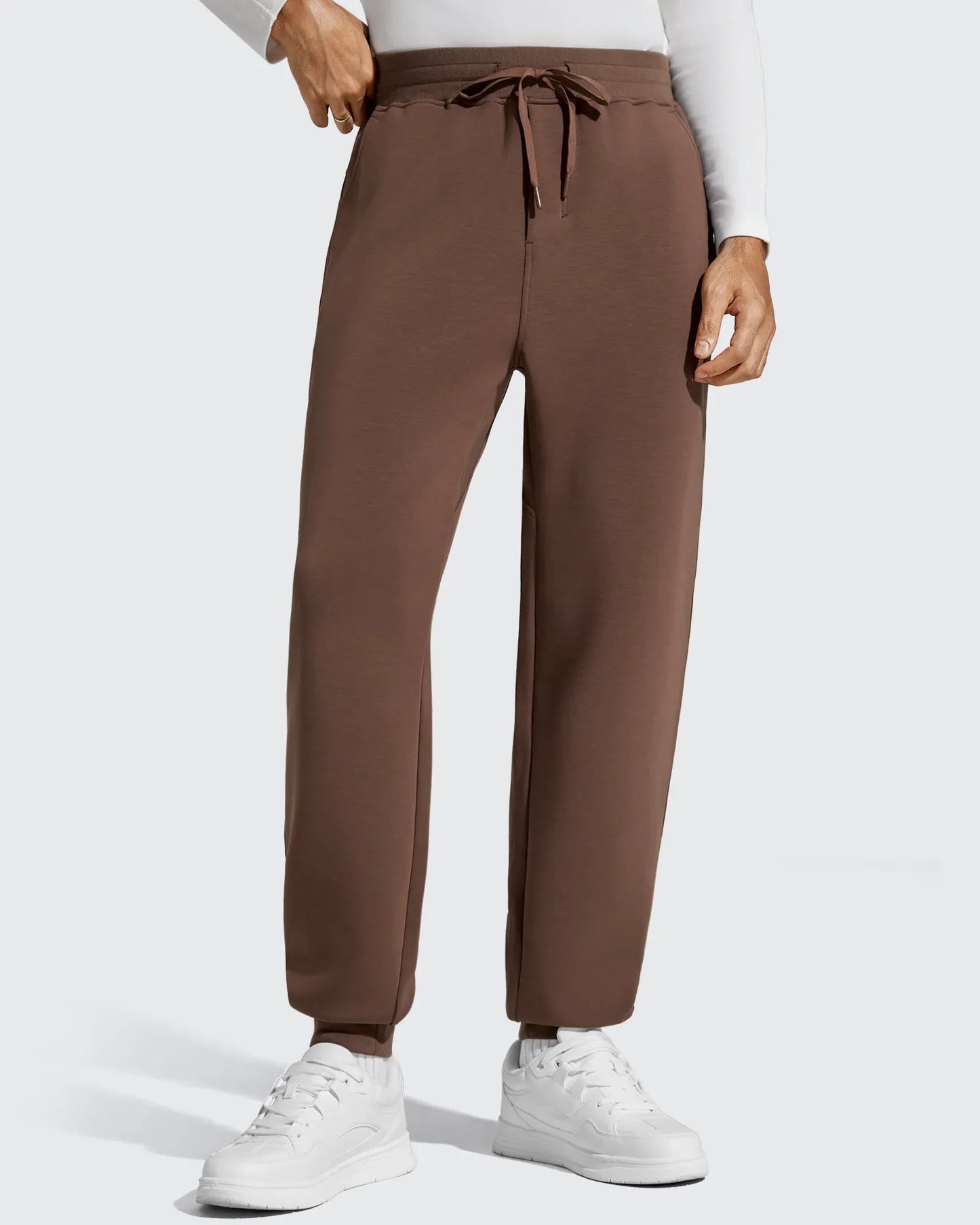 Pantalones de chándal térmicos con cordón y forro polar para hombre Smoofit