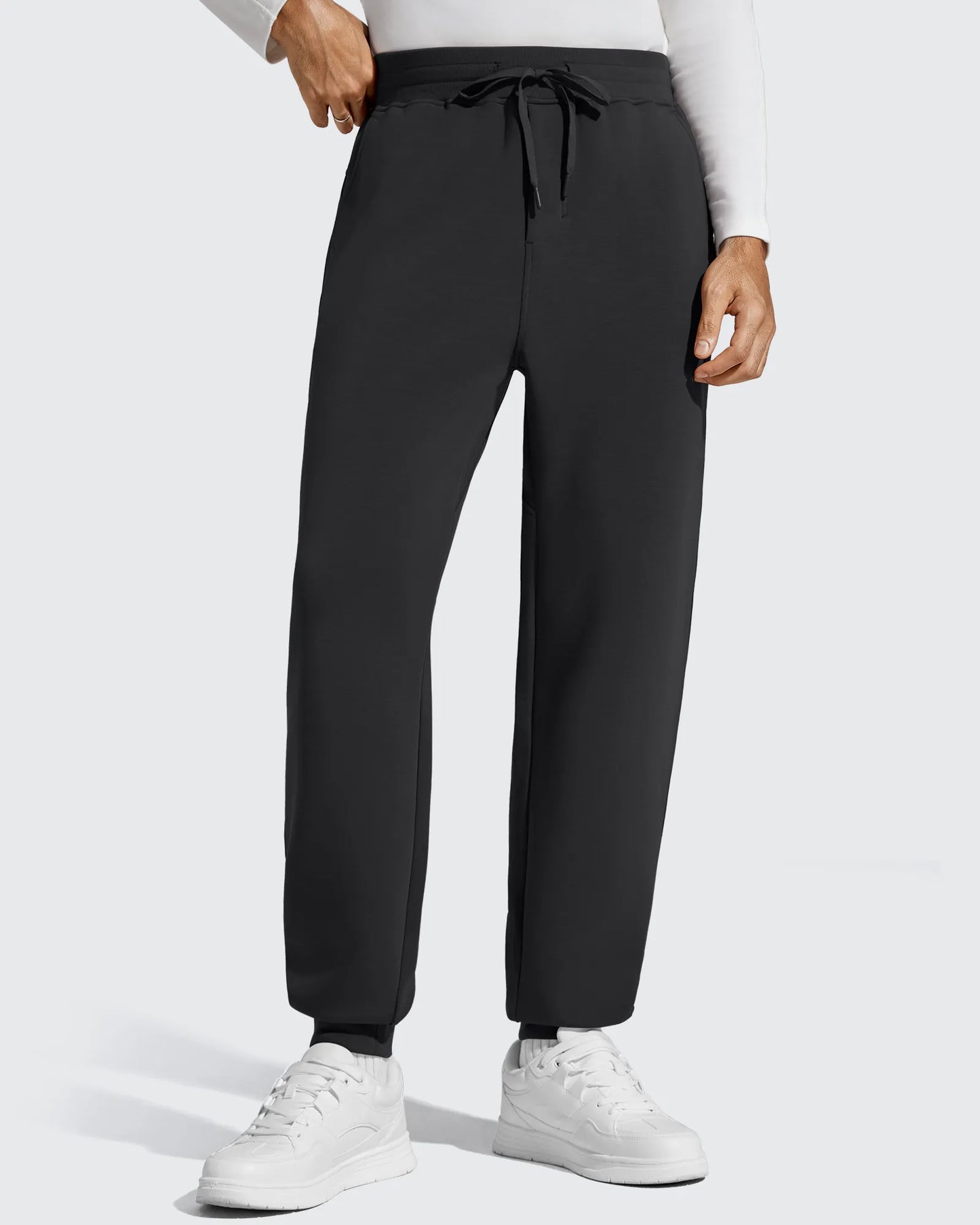 Pantalones de chándal térmicos con cordón y forro polar para hombre Smoofit