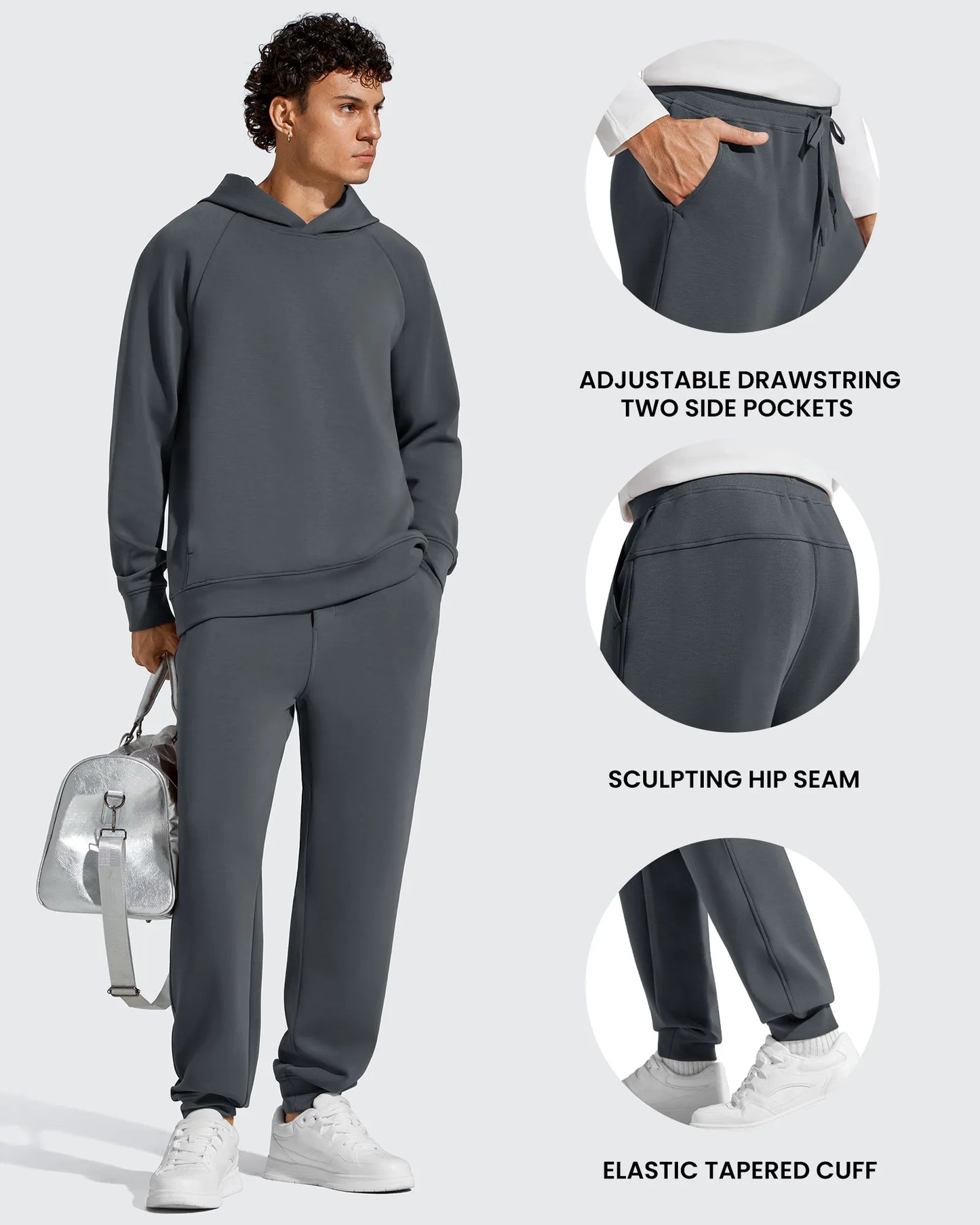 Pantalones de chándal térmicos con cordón y forro polar para hombre Smoofit