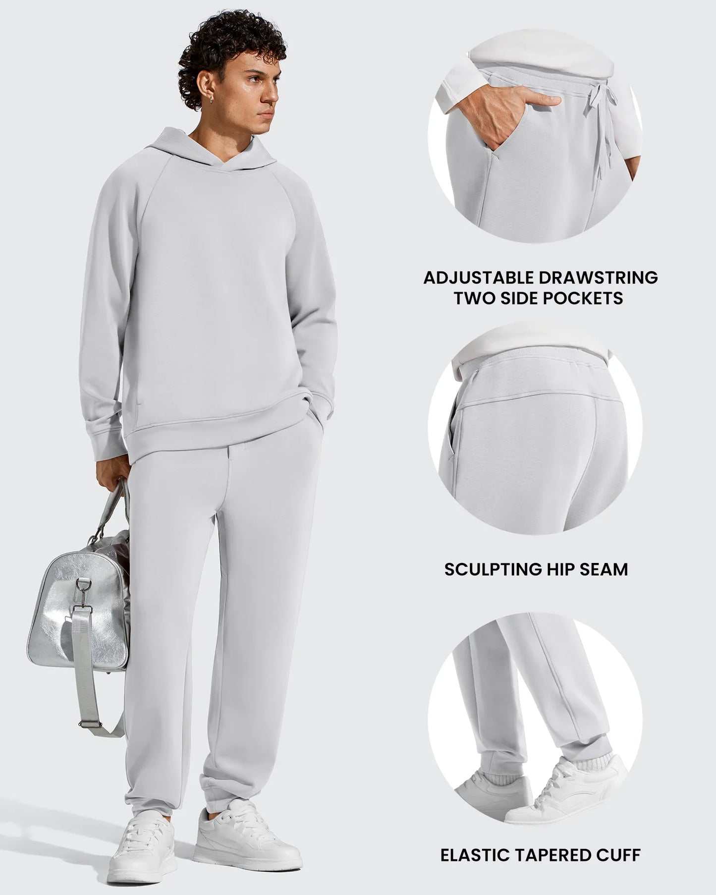 Pantalones de chándal térmicos con cordón y forro polar para hombre Smoofit