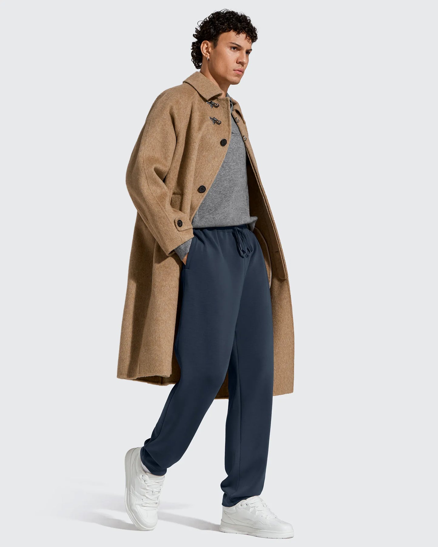 Pantalones de chándal térmicos con cordón y forro polar para hombre Smoofit