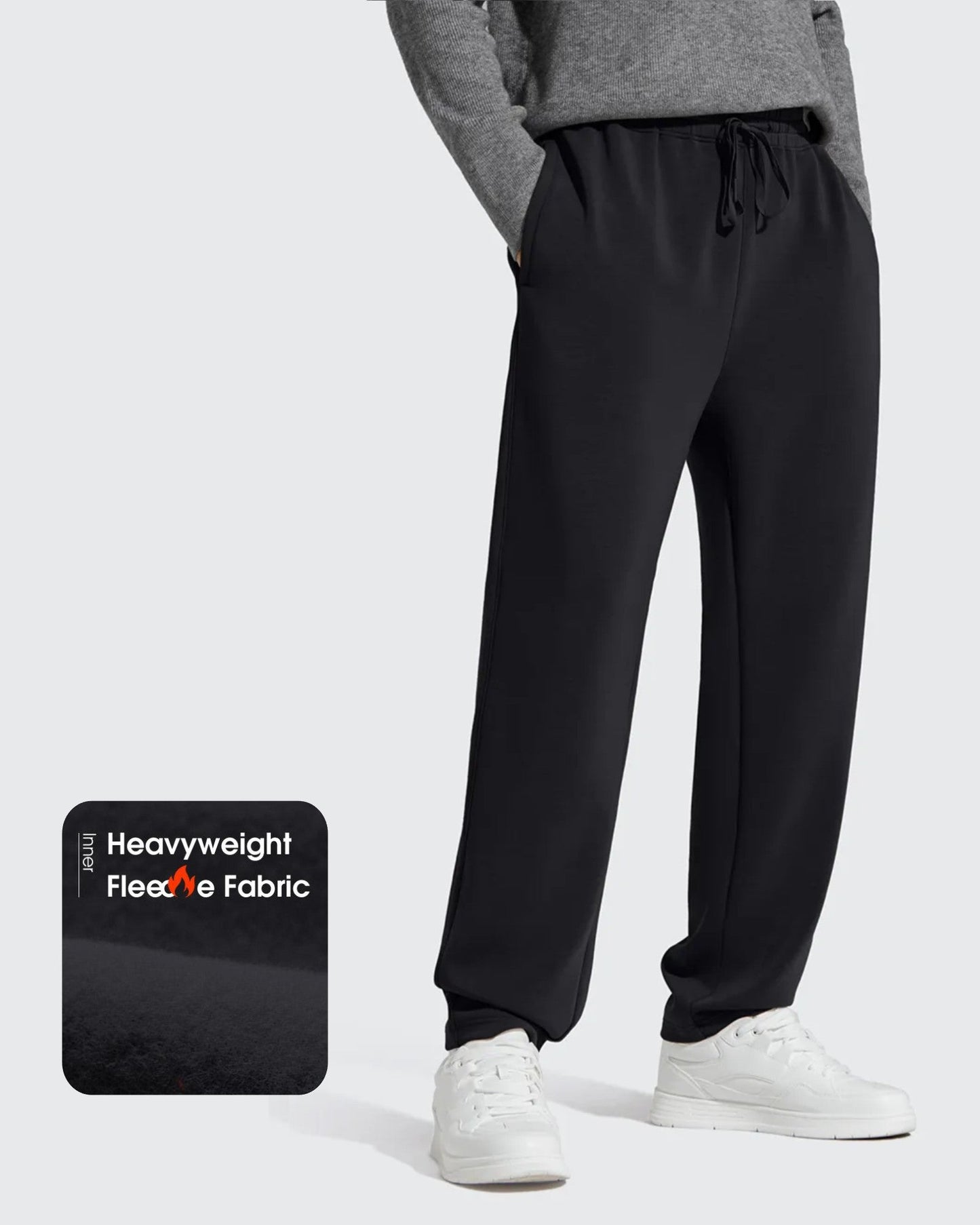 Pantalones de chándal térmicos con cordón y forro polar para hombre Smoofit
