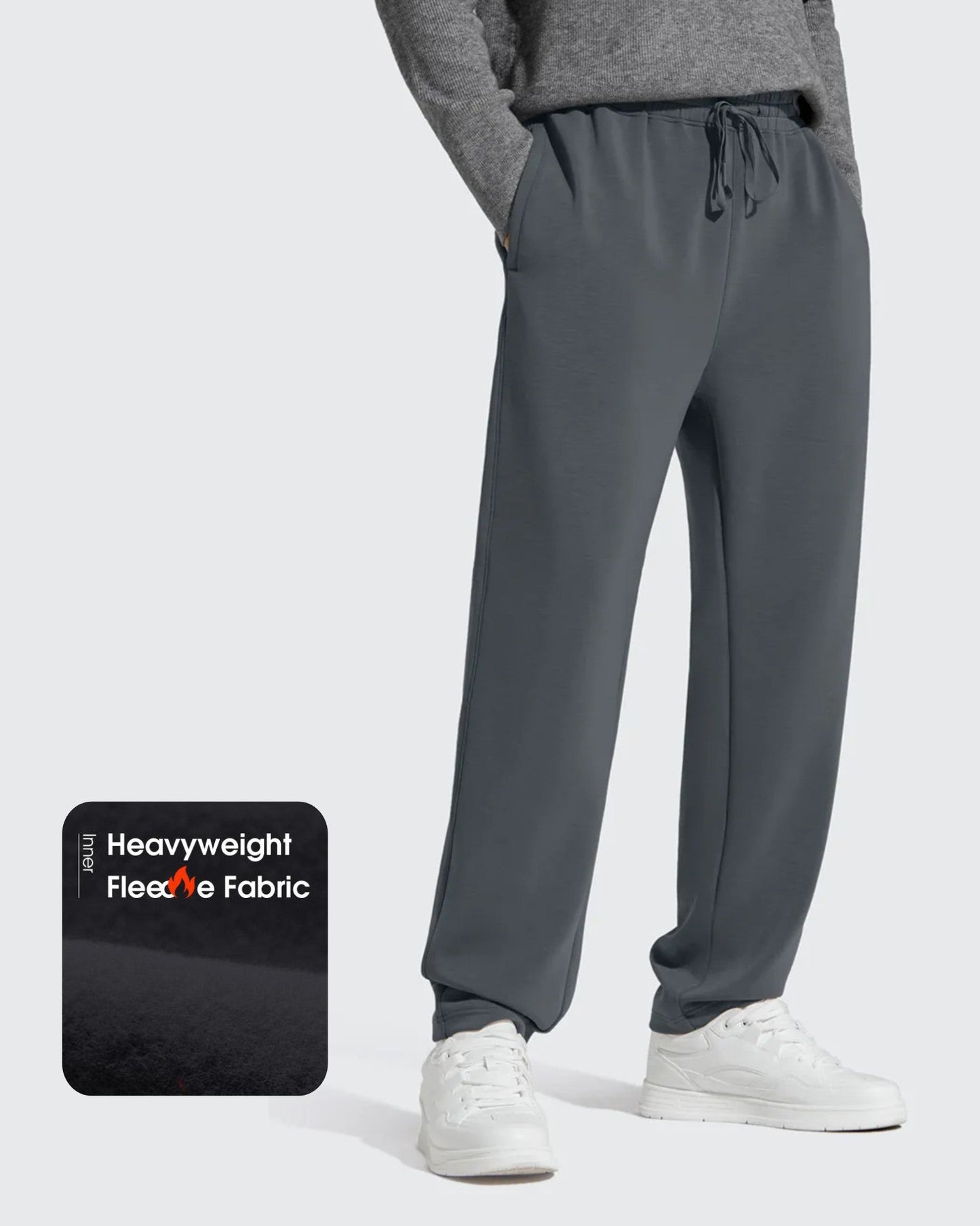Pantalones de chándal térmicos con cordón y forro polar para hombre Smoofit