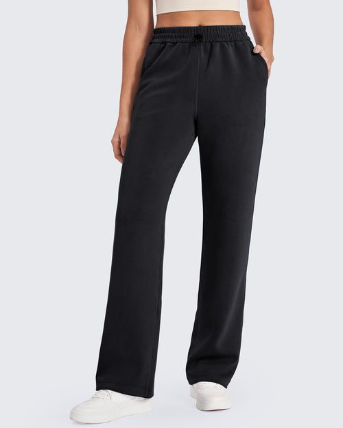 Pantalones de chándal de pernera ancha y tiro medio Smoofit, talla alta