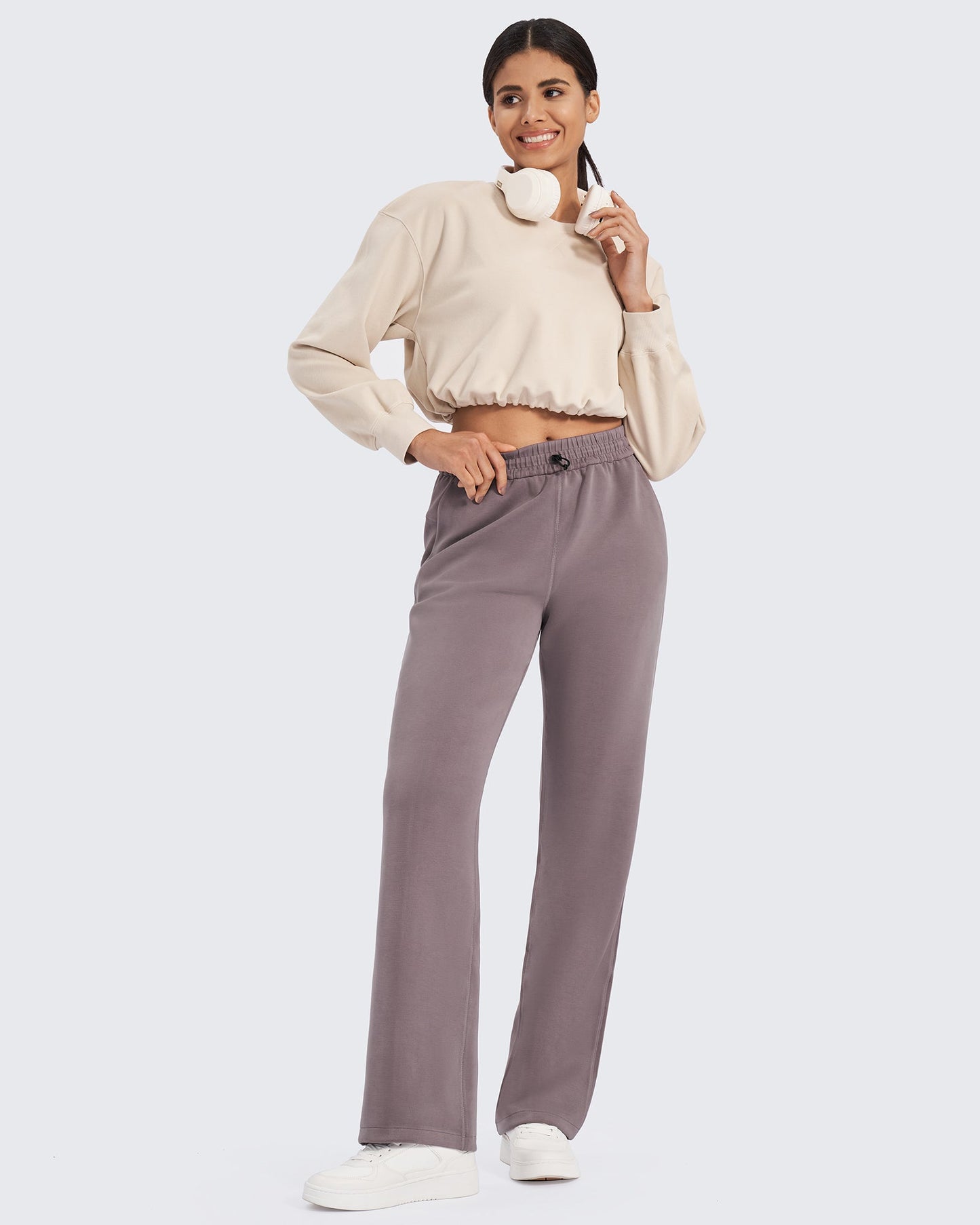 Pantalones deportivos Smoofit de pernera ancha de talle medio para petite