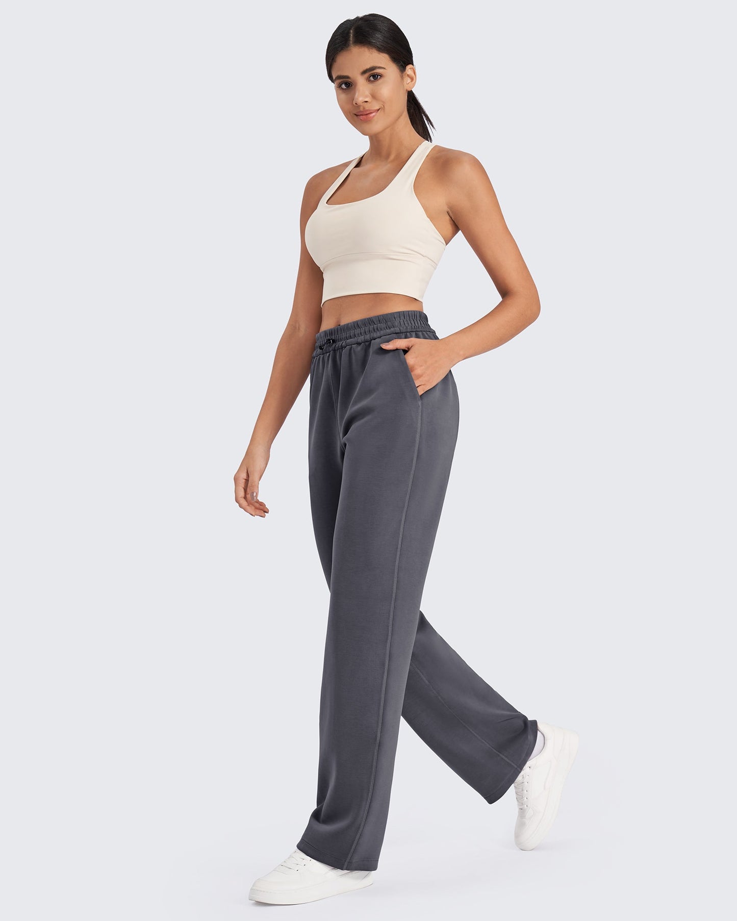Pantalones deportivos Smoofit de pernera ancha de talle medio para petite