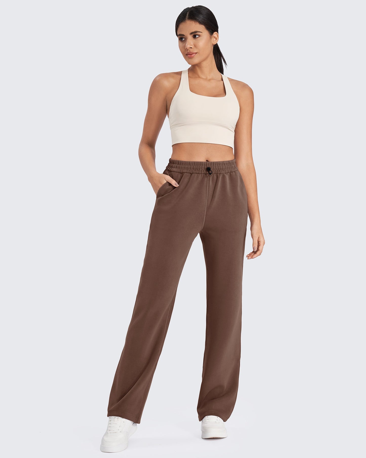 Pantalones de chándal de pernera ancha y tiro medio Smoofit, talla alta