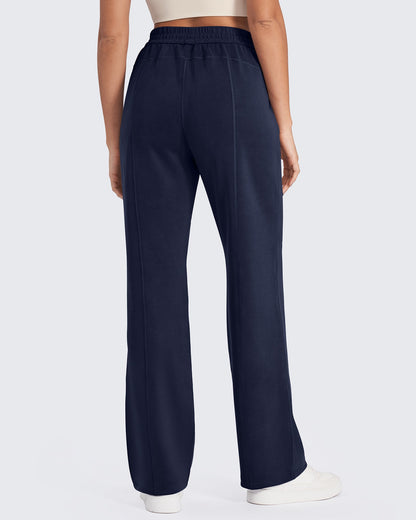 Pantalones de chándal de pernera ancha y tiro medio Smoofit, talla alta