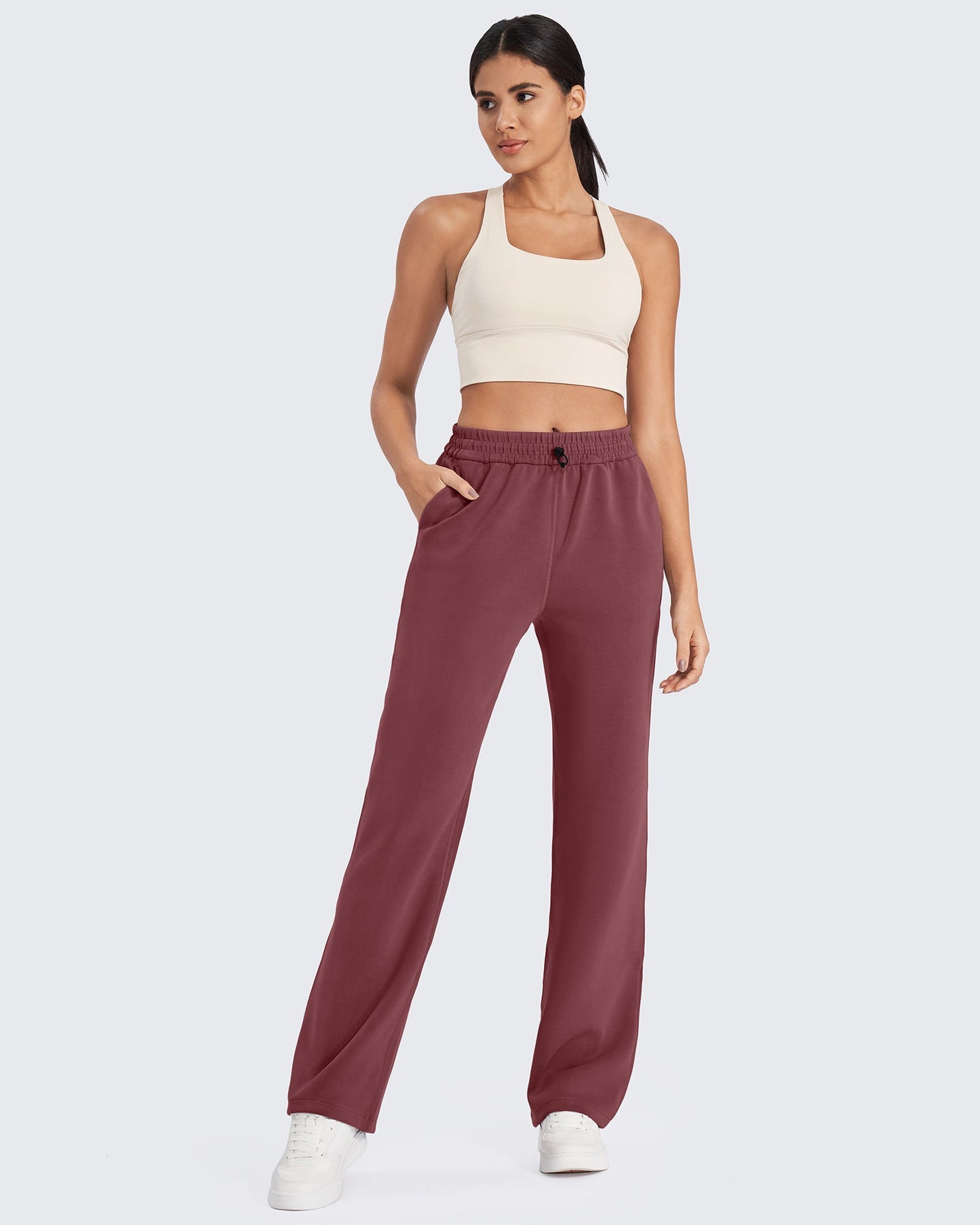 Pantalones de chándal de pernera ancha y tiro medio Smoofit, talla alta