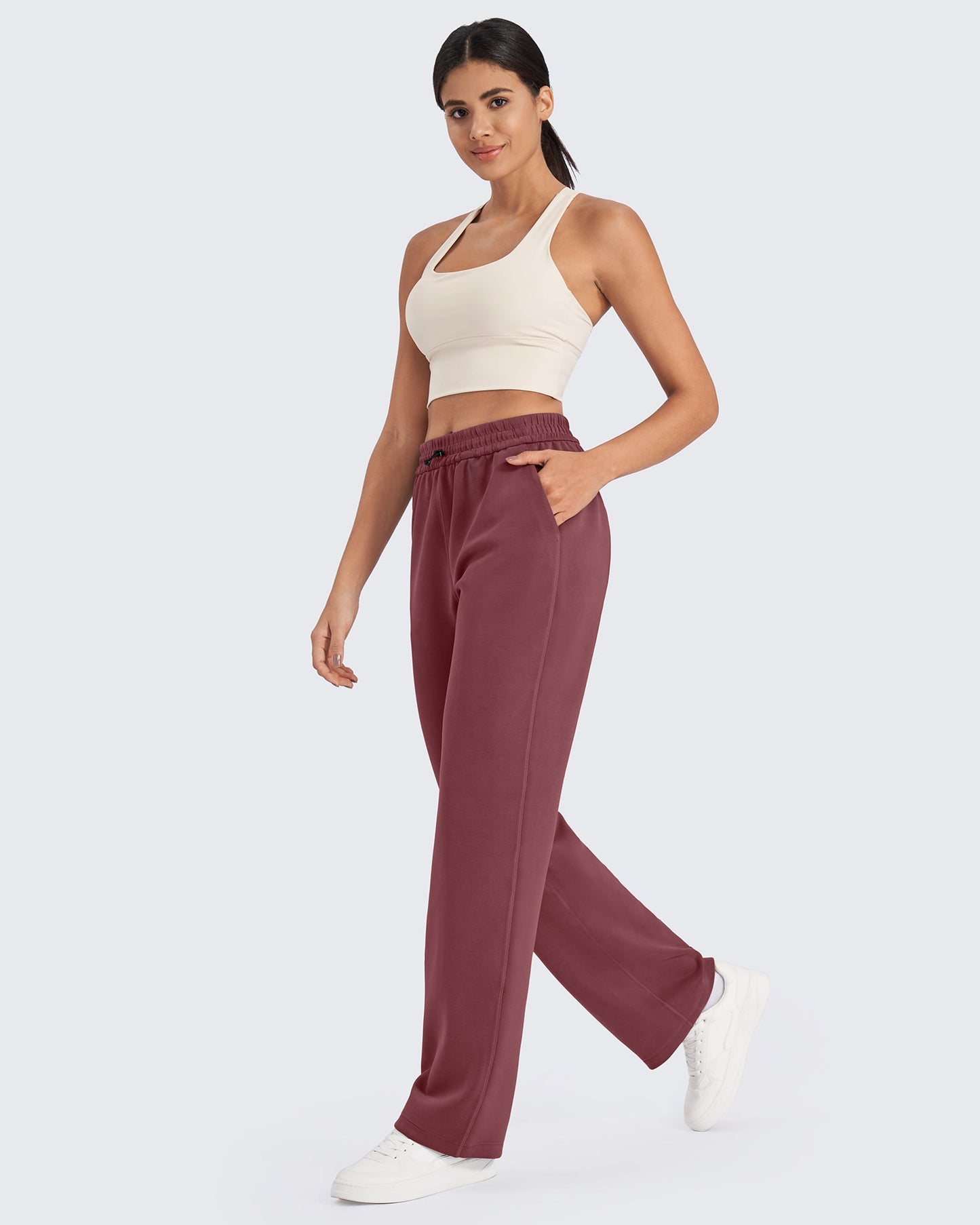 Pantalones deportivos de pierna ancha y tiro medio Smoofit Regulares