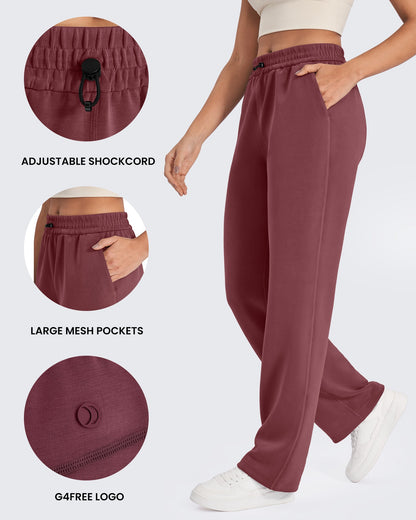 Pantalones de chándal de pernera ancha y tiro medio Smoofit, talla alta
