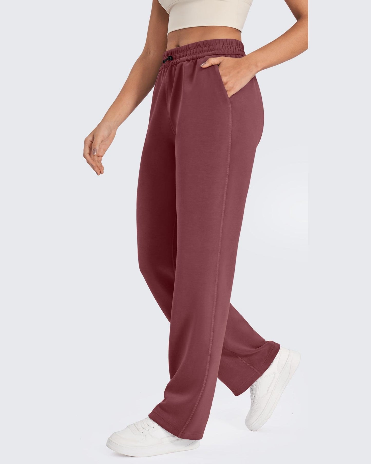 Pantalones deportivos de pierna ancha y tiro medio Smoofit Regulares