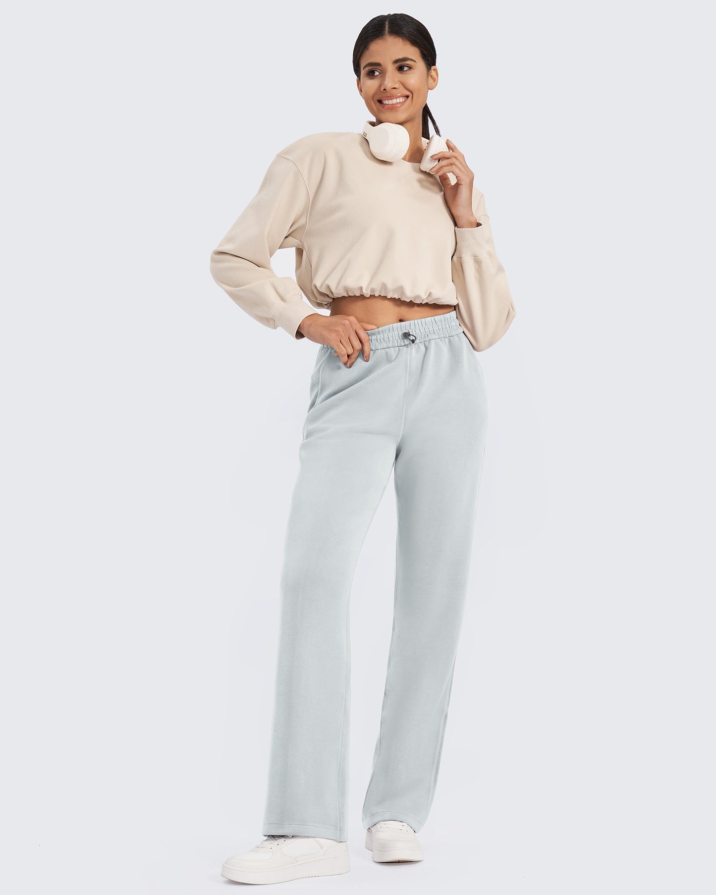 Pantalones deportivos de pierna ancha y tiro medio Smoofit Regulares