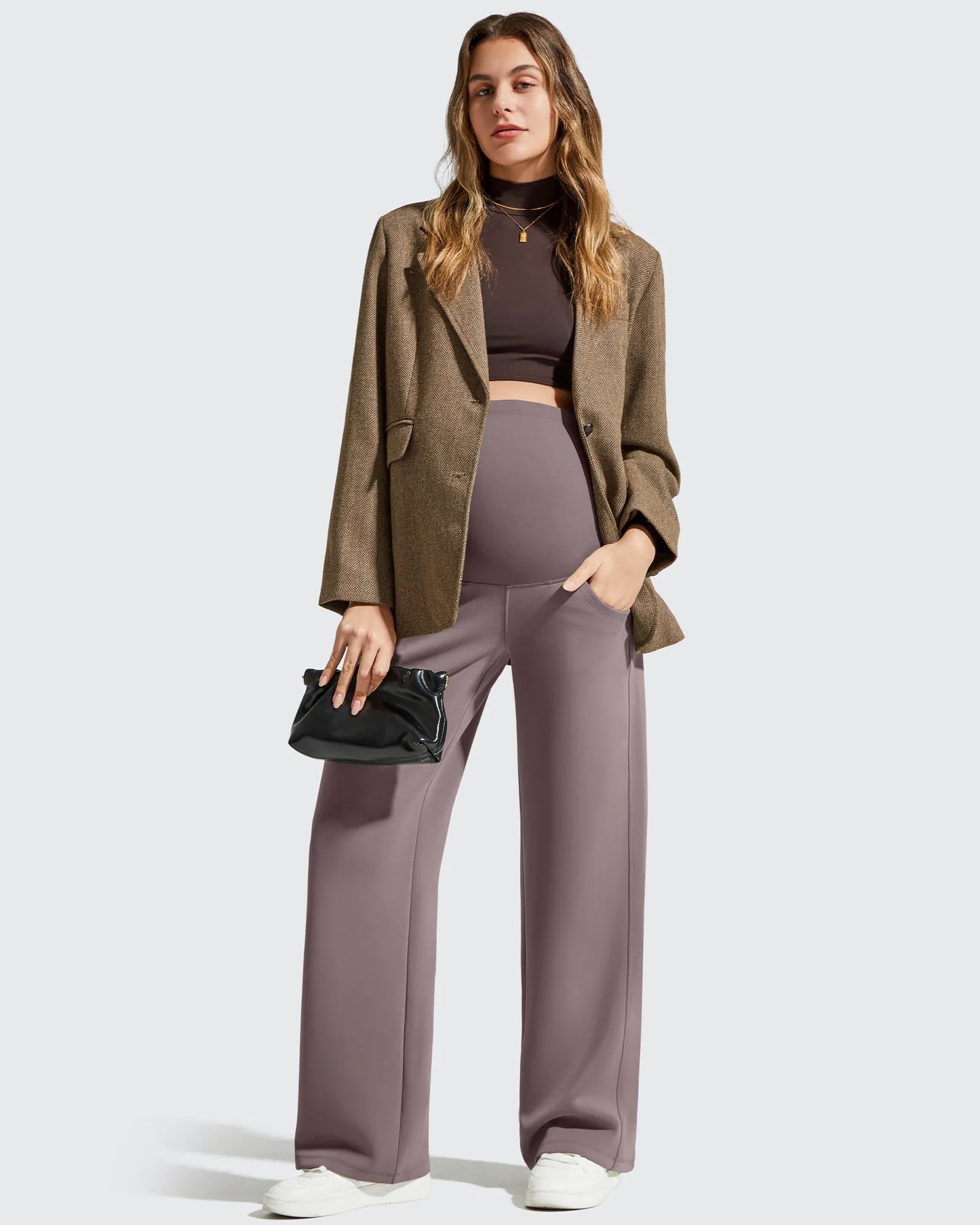 Smoofit Pantalones Premamá con Bolsillos y Cintura Elástica de Modal