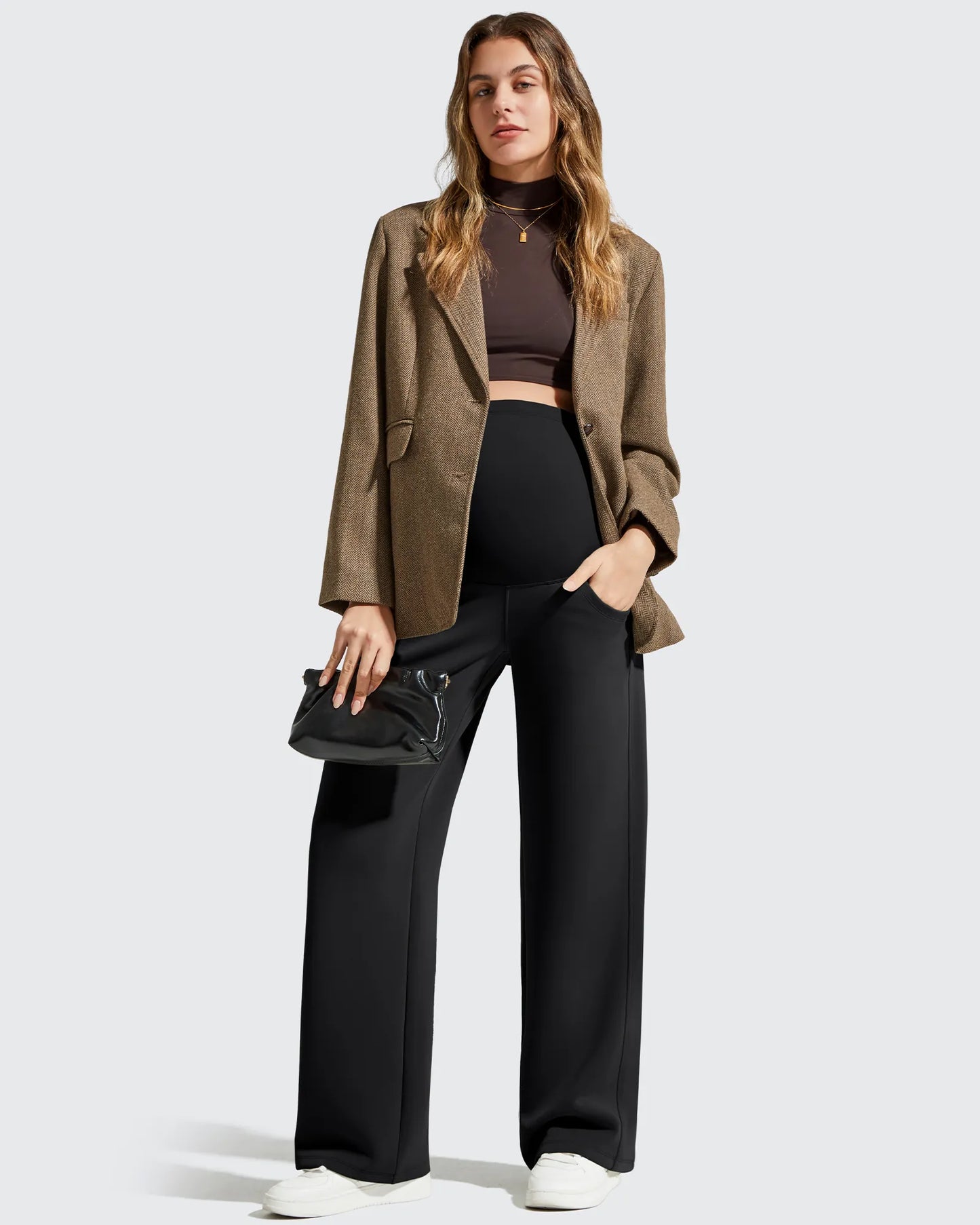 Smoofit Pantalones Premamá con Bolsillos y Cintura Elástica de Modal