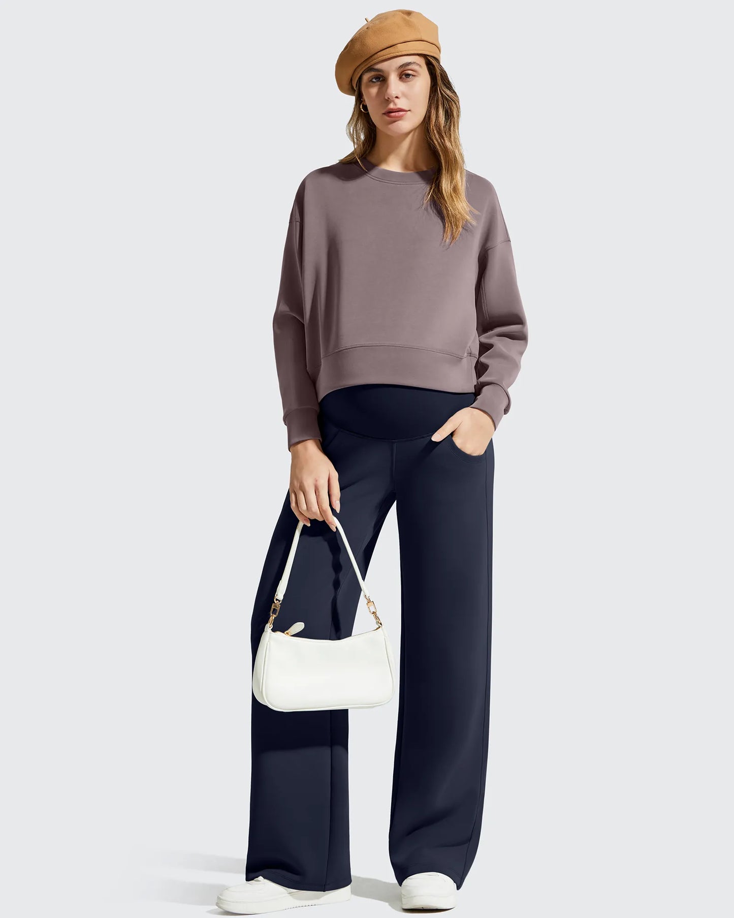 Smoofit Pantalones Premamá con Bolsillos y Cintura Elástica de Modal