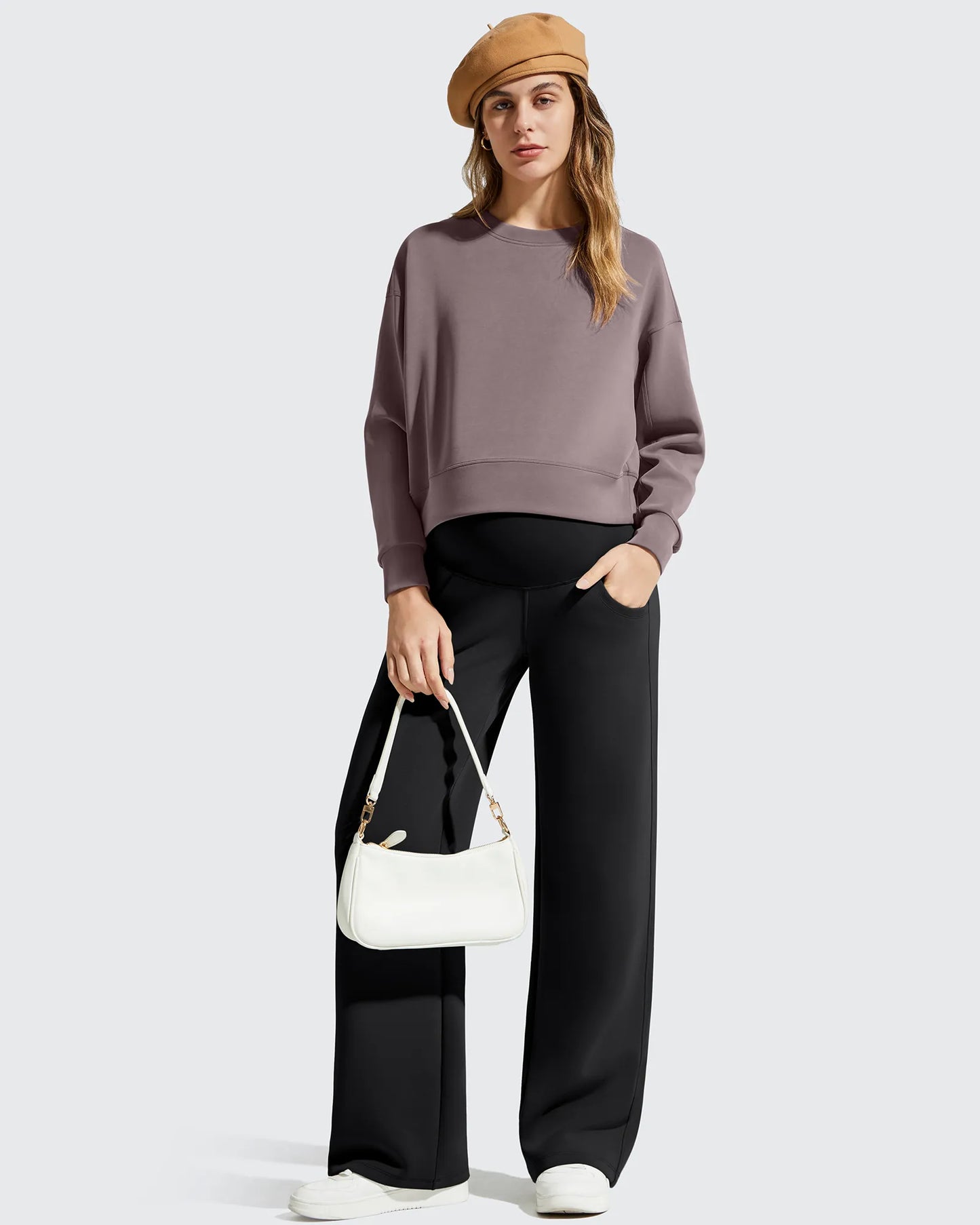 Smoofit Pantalones Premamá con Bolsillos y Cintura Elástica de Modal