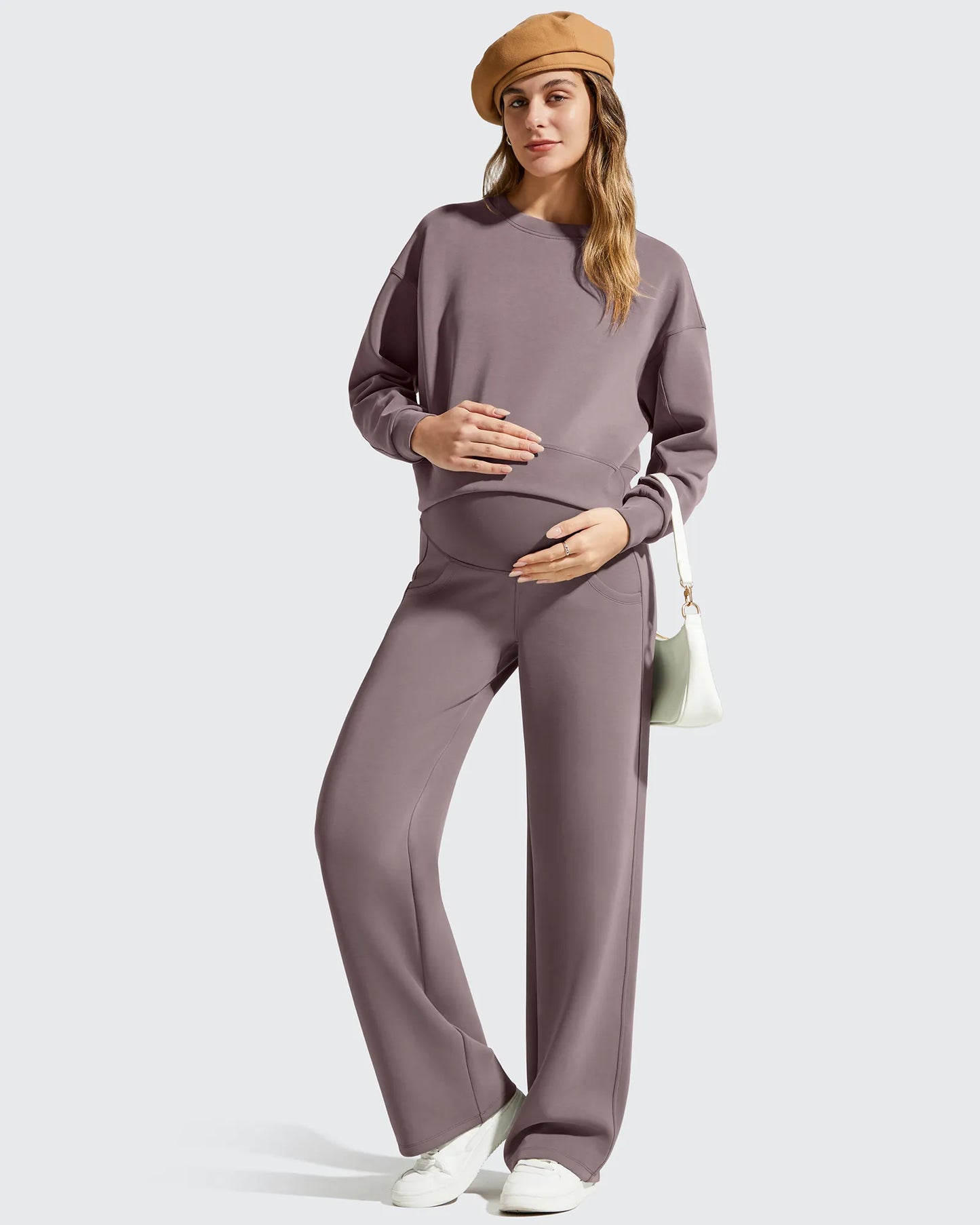 Smoofit Pantalones Premamá con Bolsillos y Cintura Elástica de Modal