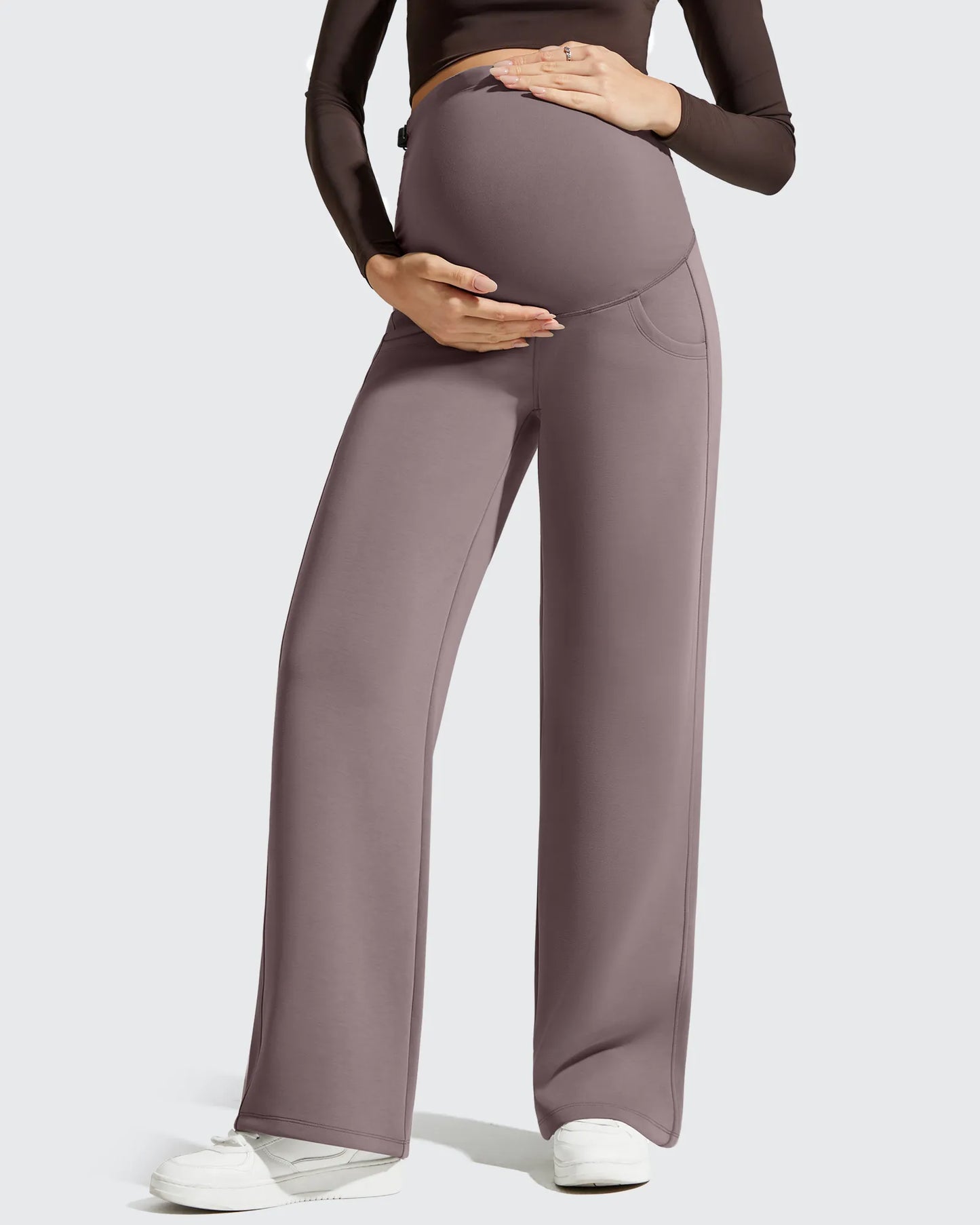 Smoofit Pantalones Premamá con Bolsillos y Cintura Elástica de Modal