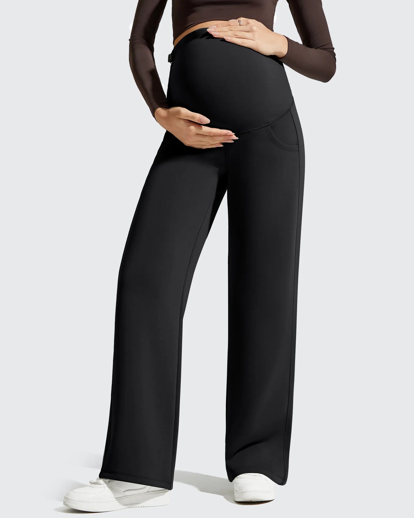 Smoofit Pantalones Premamá con Bolsillos y Cintura Elástica de Modal