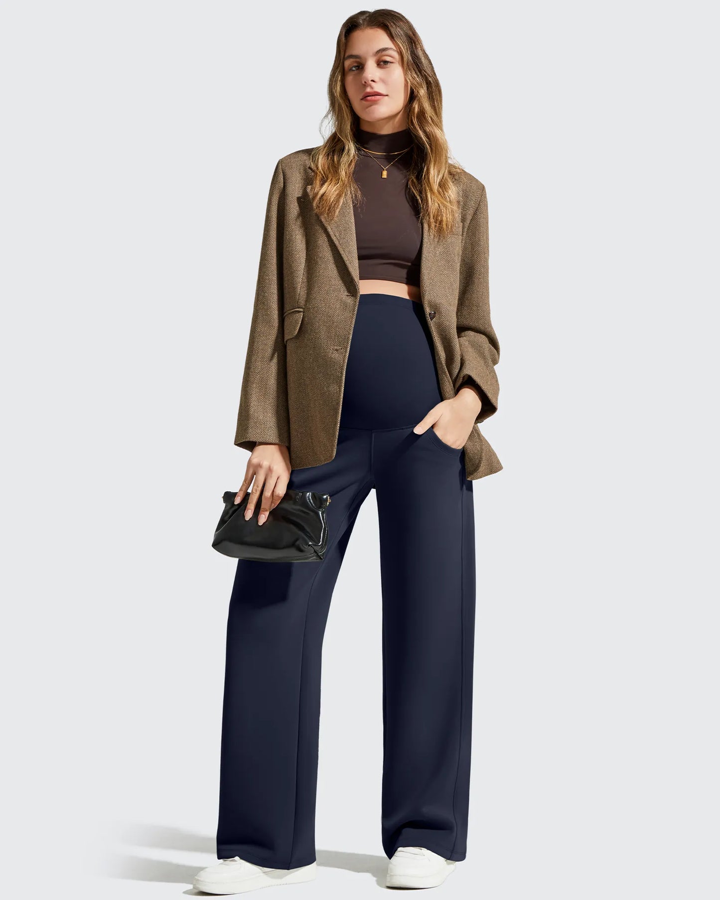 Smoofit Pantalones Premamá con Bolsillos y Cintura Elástica de Modal