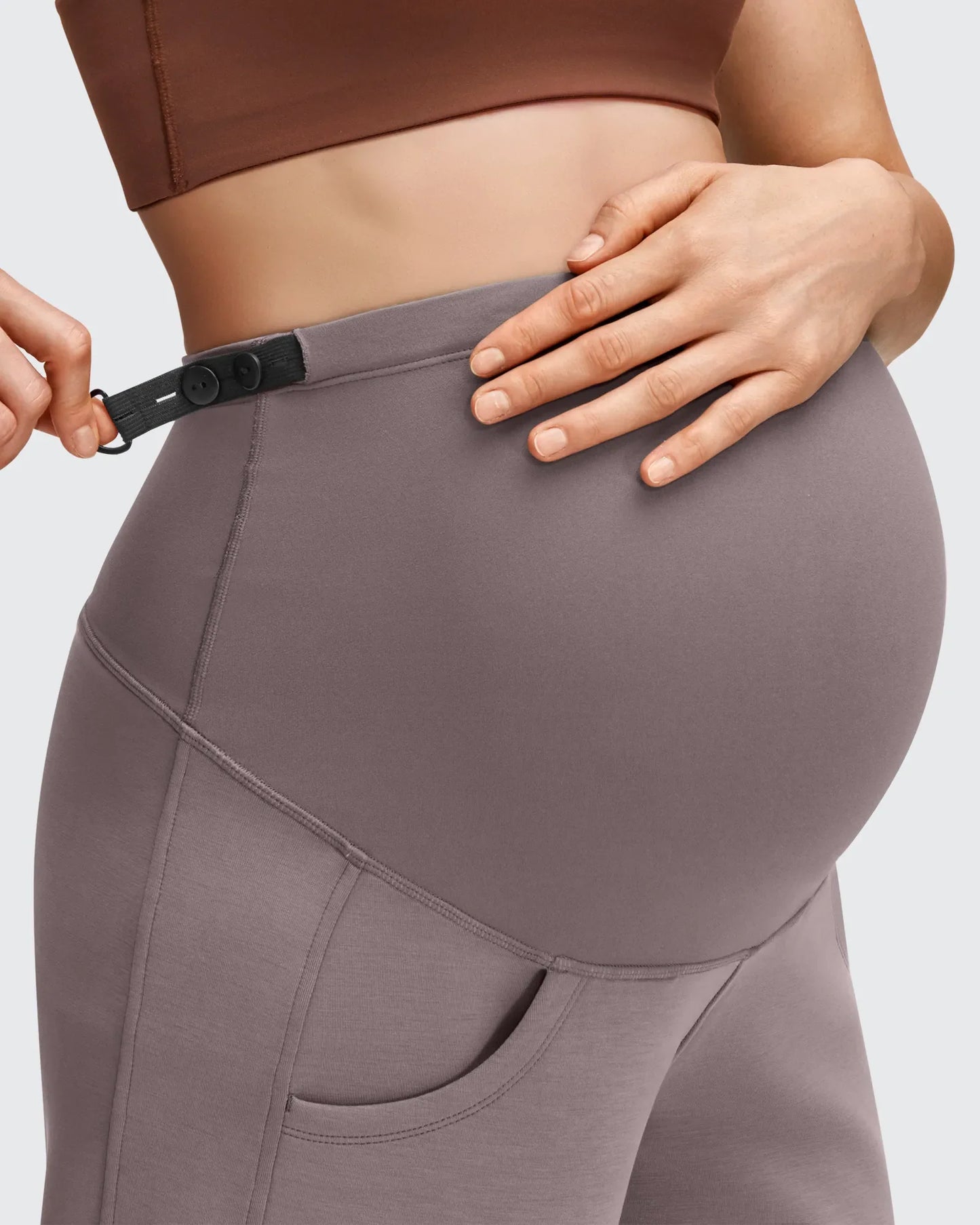 Smoofit Pantalones Premamá con Bolsillos y Cintura Elástica de Modal