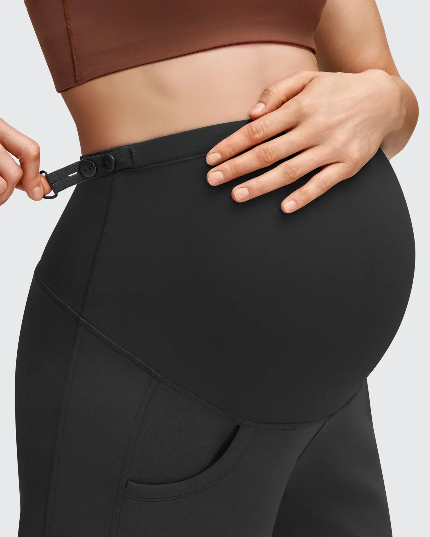 Smoofit Pantalones Premamá con Bolsillos y Cintura Elástica de Modal