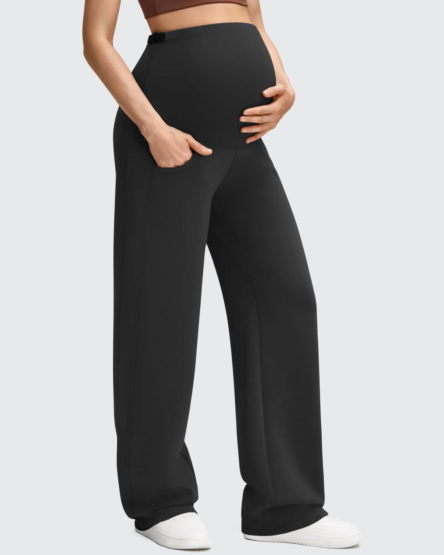 Smoofit Pantalones Premamá con Bolsillos y Cintura Elástica de Modal