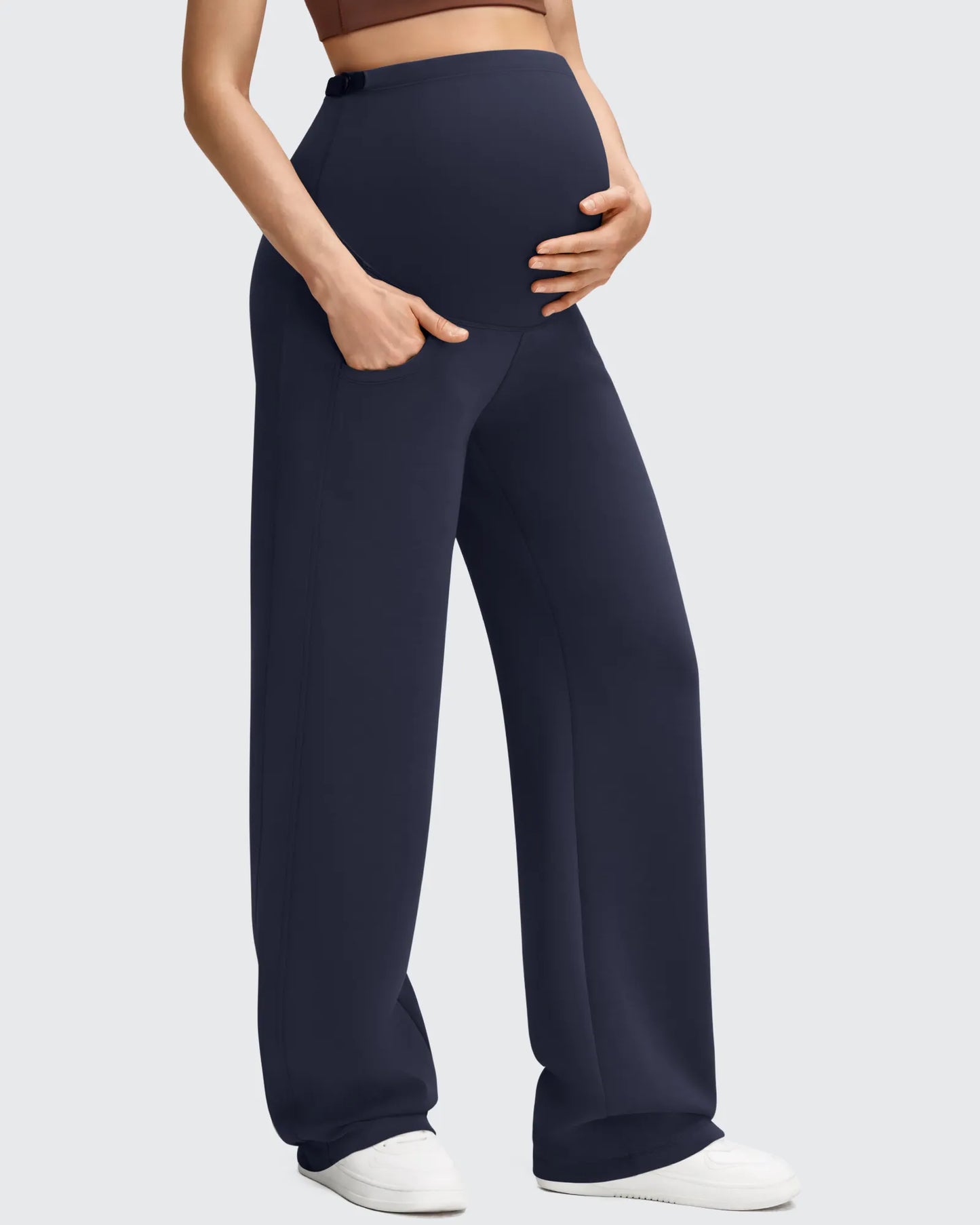 Smoofit Pantalones Premamá con Bolsillos y Cintura Elástica de Modal