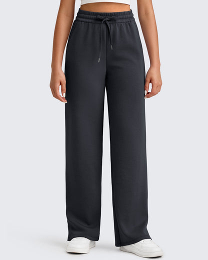 Pantalones de chándal sueltos con aberturas laterales y cordón ajustador Smoofit