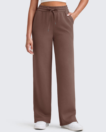 Pantalones de chándal sueltos con aberturas laterales y cordón ajustador Smoofit