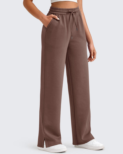 Pantalones de chándal sueltos con aberturas laterales y cordón ajustador Smoofit