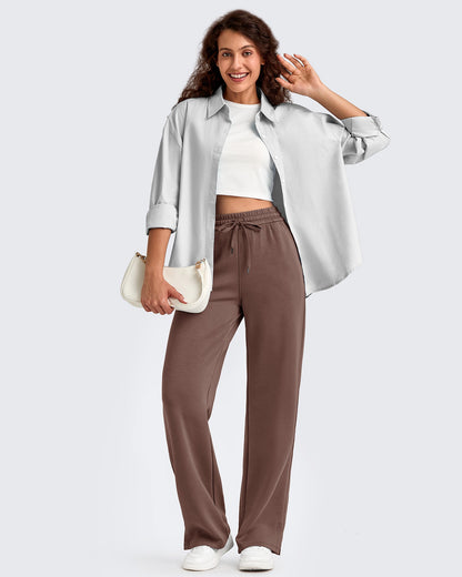 Pantalones de chándal sueltos con aberturas laterales y cordón ajustador Smoofit