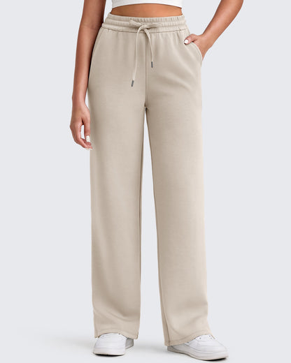 Pantalones de chándal sueltos con aberturas laterales y cordón ajustador Smoofit