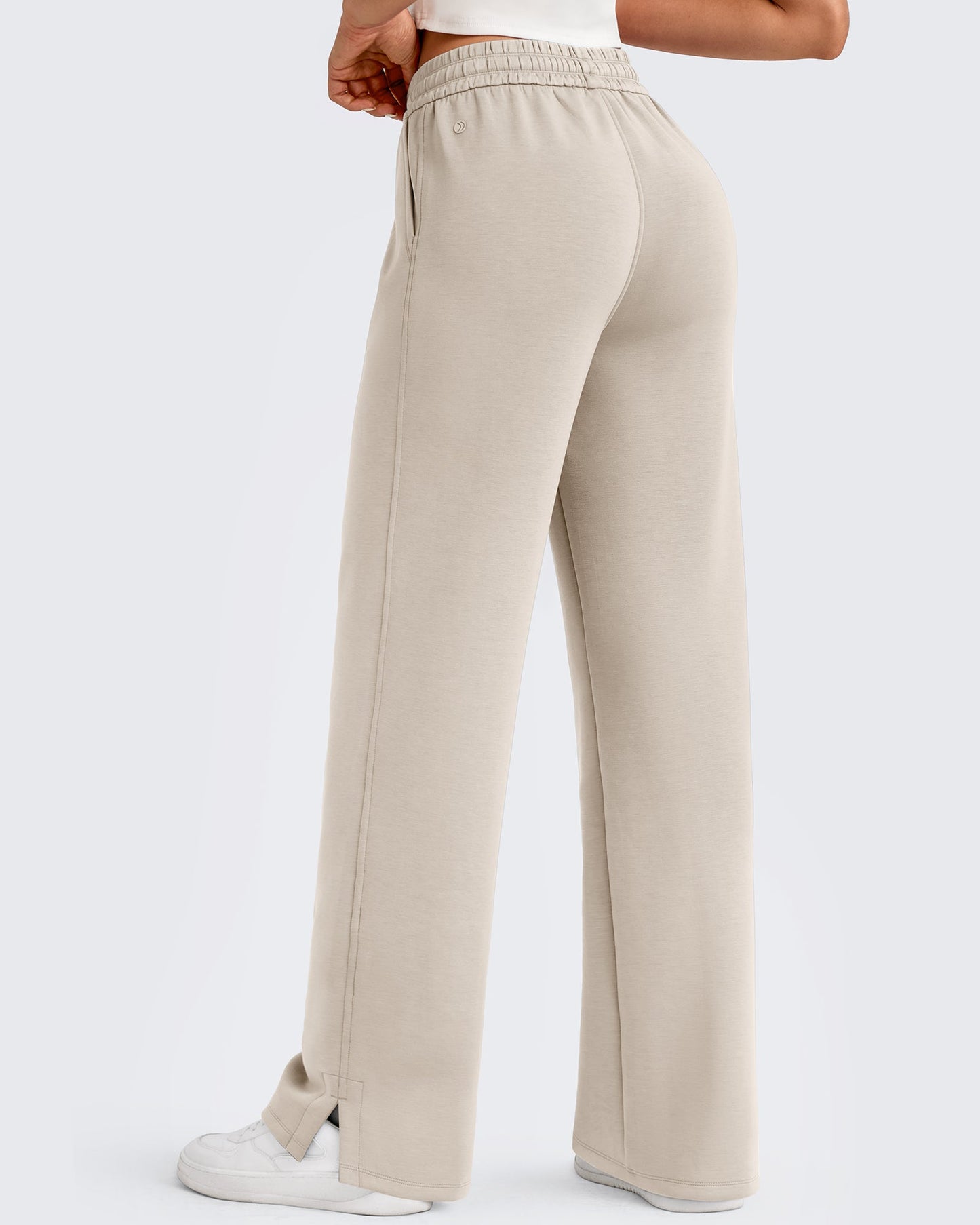 Pantalones de chándal sueltos con aberturas laterales y cordón ajustador Smoofit