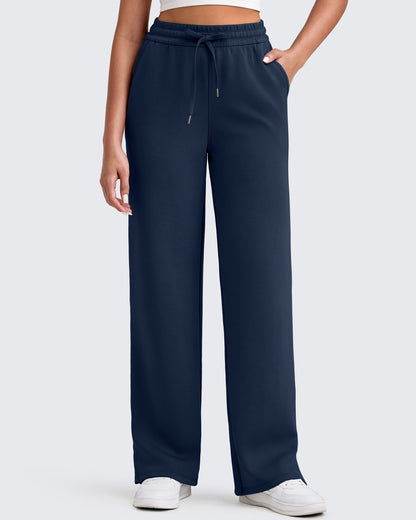 Pantalones de chándal sueltos con aberturas laterales y cordón ajustador Smoofit