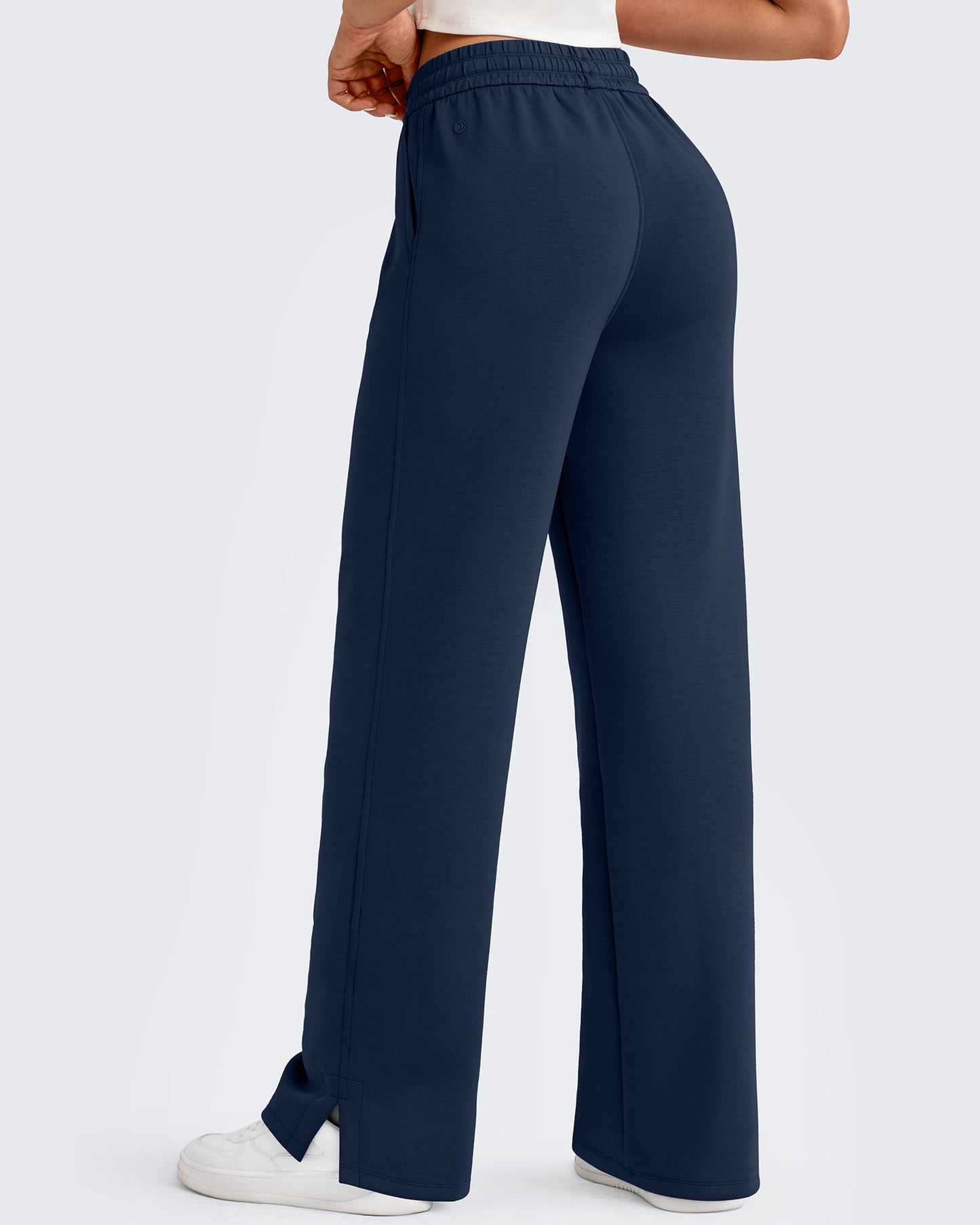 Pantalones de chándal sueltos con aberturas laterales y cordón ajustador Smoofit