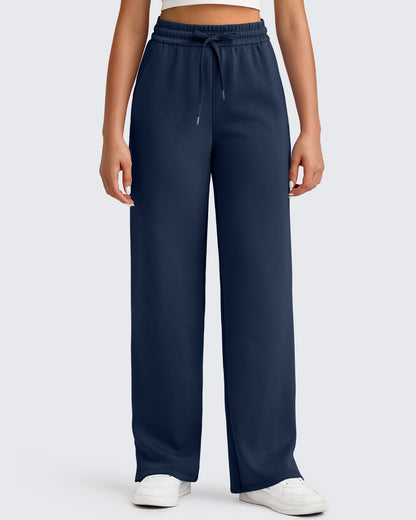 Pantalones de chándal sueltos con aberturas laterales y cordón ajustador Smoofit