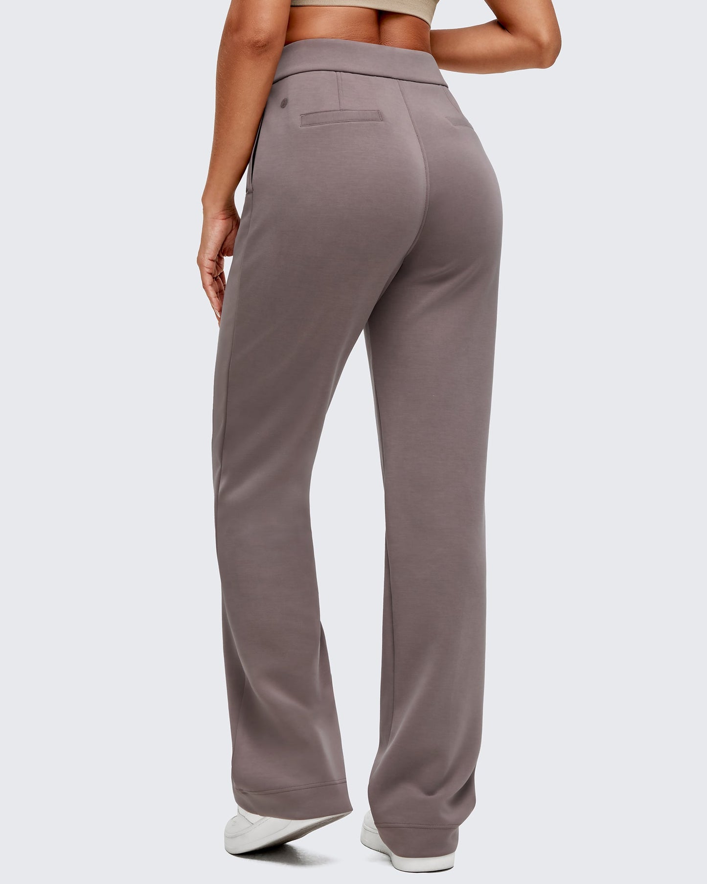Pantalones de vestir Smoofit de pierna recta, elásticos y de talle alto