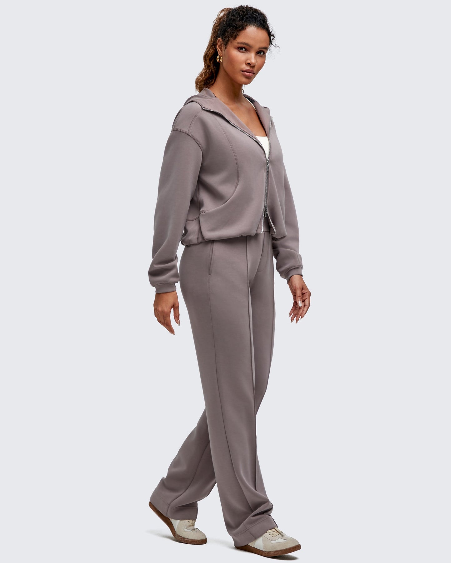 Pantalones de vestir Smoofit de pierna recta, elásticos y de talle alto