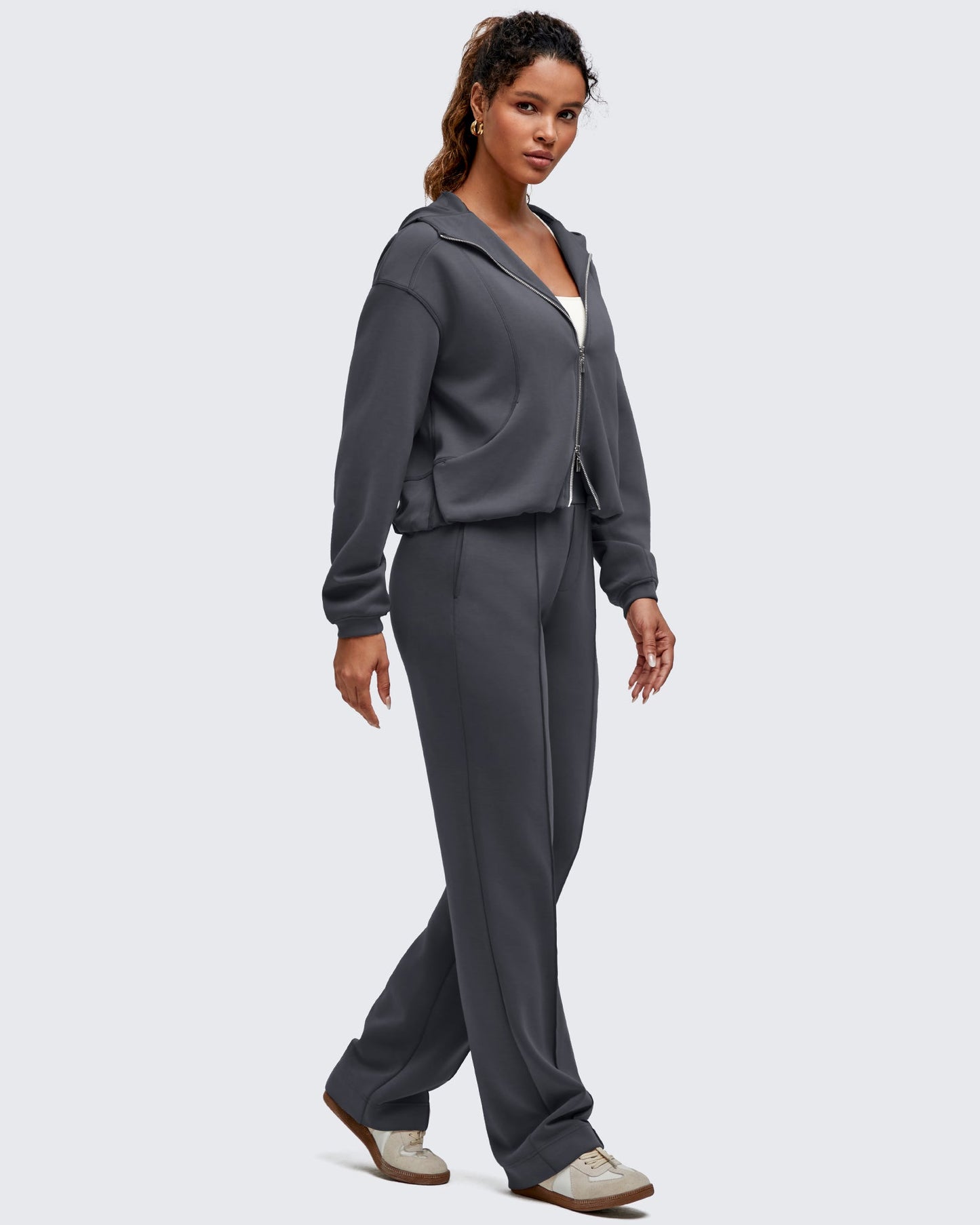 Pantalones de vestir Smoofit de pierna recta, elásticos y de talle alto