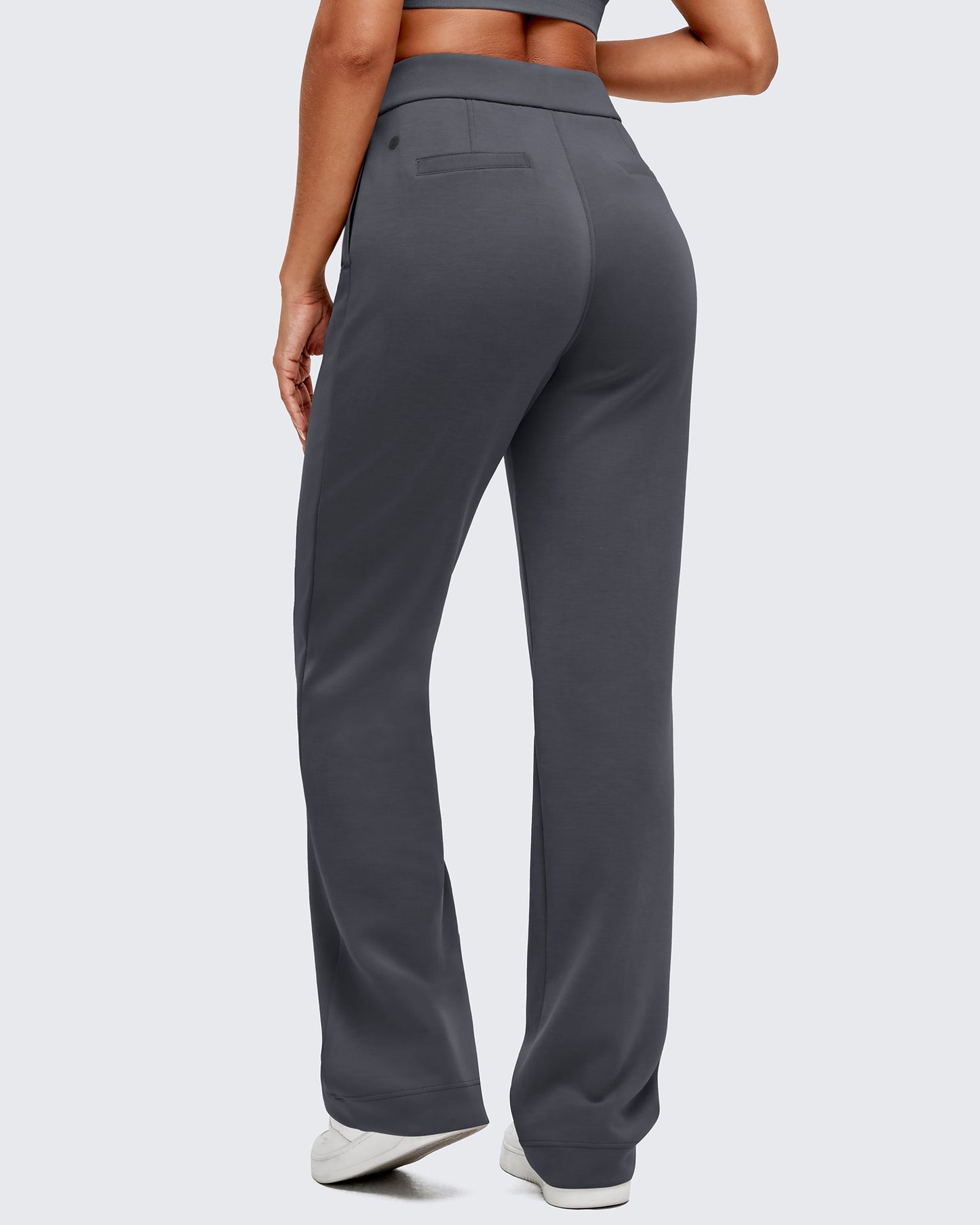 Pantalones de vestir Smoofit de pierna recta, elásticos y de talle alto
