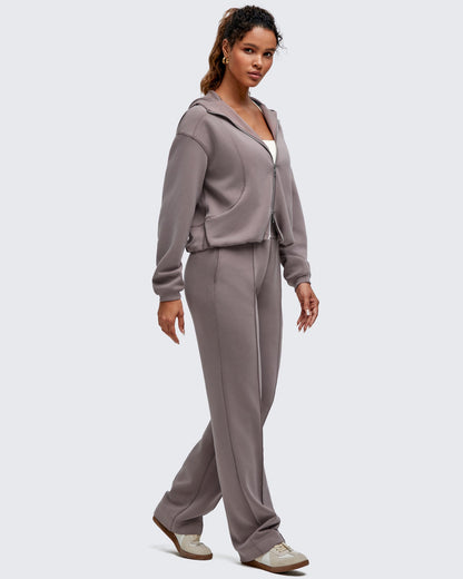 Pantalones de vestir Smoofit de pierna recta, elásticos y de talle alto