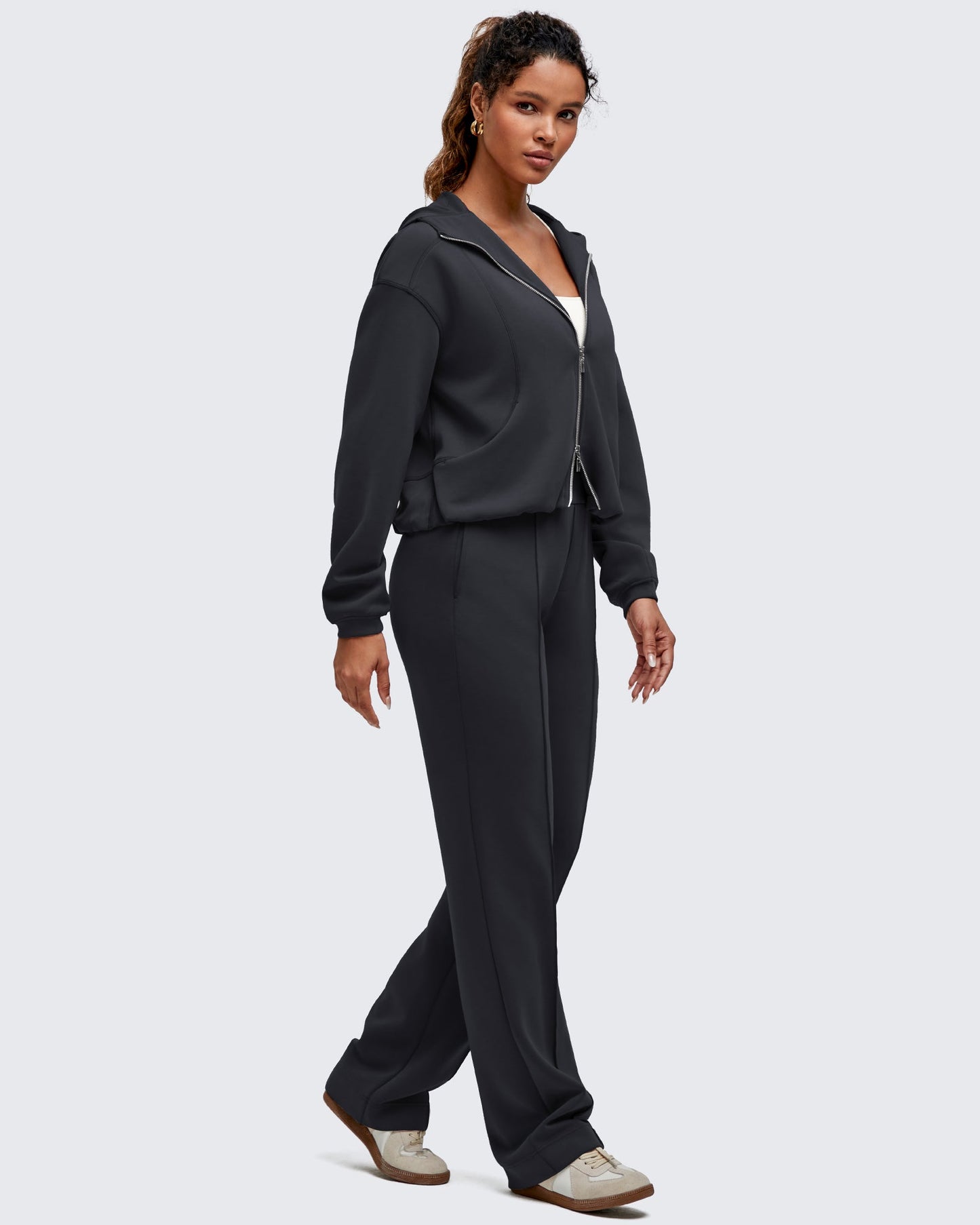 Pantalones de vestir Smoofit de pierna recta, elásticos y de talle alto