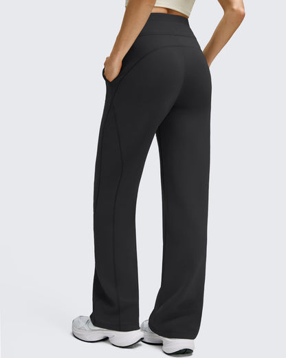 Pantalones Smoofit de Pernera Ancha con Cordón y Doble Capa en la Cintura
