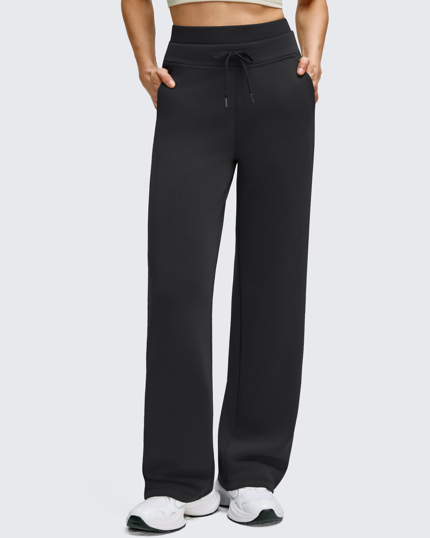 Pantalones Smoofit de Pernera Ancha con Cordón y Doble Capa en la Cintura