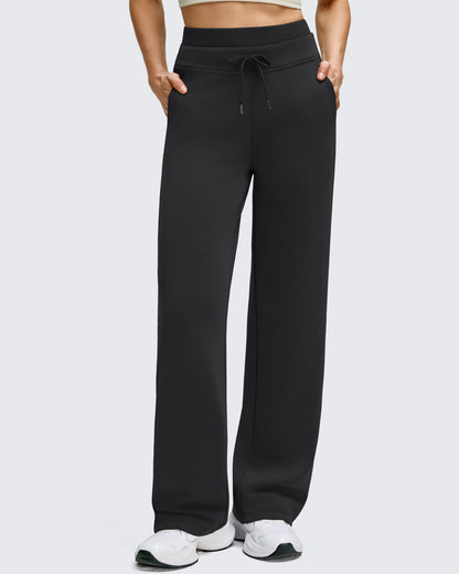 Pantalones Smoofit de Pernera Ancha con Cordón y Doble Capa en la Cintura
