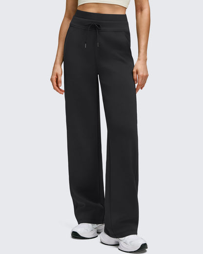 Pantalones Smoofit de Pernera Ancha con Cordón y Doble Capa en la Cintura
