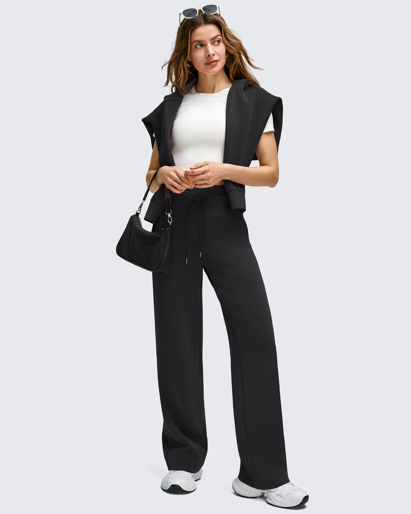 Pantalones Smoofit de Pernera Ancha con Cordón y Doble Capa en la Cintura